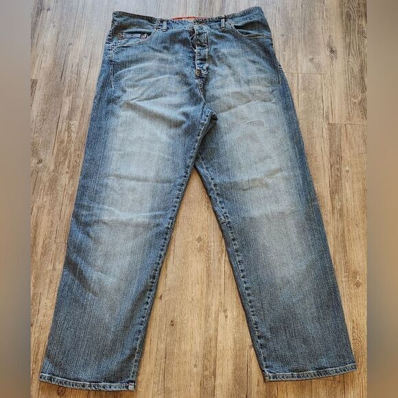 Vintage Y2K Indigo Red Baggy Jeans size 40x33‎ - Picture 1 of 6